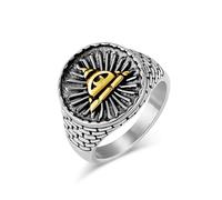 orehugaf Rings Ring Jewellery Women Men Men Vintage Signet Ring Illuminati Triangle Eye Punk Ring 11 Silvergold