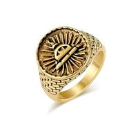 orehugaf Rings Ring Jewellery Women Men Men Vintage Signet Ring Illuminati Triangle Eye Punk Ring 7 Gold