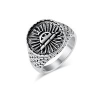 orehugaf Rings Ring Jewellery Women Men Men Vintage Signet Ring Illuminati Triangle Eye Punk Ring 9 Silver