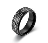 orehugaf Rings Ring Jewellery Women Men Men'S Carbide Chinese Heart Sutra Engraved Buddhist Ring Band 6 Black