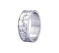 orehugaf Rings Ring Jewellery Women Men Personalized Punk Style Cross Neutral Non-Fading Trendy Street Shooting Ring No. 11 Steel Color 22303