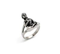 orehugaf Rings Ring Jewellery Women Men Punk Classical Buddhism Solemn Buddha Statue Amulet Ring Jewelry 12 R846