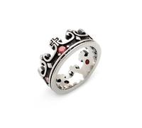 orehugaf Rings Ring Jewellery Women Men Punk Silver Color Black Cz Zircon Stone Women'S Knight Templar Crown Cross Ring Jewelry 12 Redstoner754