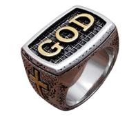 orehugaf Rings Ring Jewellery Women Men Punk Silver Color Black God Cross Letter Gold Color Jesus Ring 9 Indirectr758