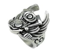 orehugaf Rings Ring Jewellery Women Men Punk Silver Color Gold Color Wings Engine Biker Ring Men'S Motorcycle Band Party Rings 9 Goldplatedr3