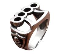 orehugaf Rings Ring Jewellery Women Men Punk Size 8-14# Silver Color Black Fist Skull Ring Jewelry 15