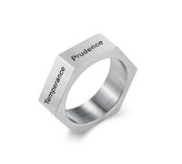 orehugaf Rings Ring Jewellery Women Men Seven Deadly Sins And Virtues Catholicism Rings For Men Hexagon Punk Ring 12 Sevenvirtuessr