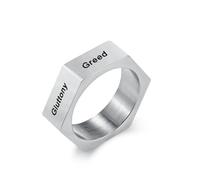 orehugaf Rings Ring Jewellery Women Men Seven Deadly Sins And Virtues Catholicism Rings For Men Hexagon Punk Ring 7 Sevendeadlysinssr