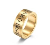 orehugaf Rings Ring Jewellery Women Men Vintage Minimalist Viking Runes Ring Men'S Punk Cool Black Gold Color Band Rings 13 Gold