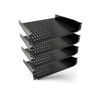 OREI 2U Rack Shelf 19" Universal Vented Mount Rack - Heavy-Duty Steel Server Rack Shelf for IT, Network & AV Equipment, 22kg Capacity, EIA-310C Compliant (4-Pack)