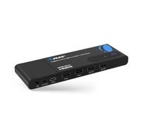 OREI 2x1 HDMI and USB-C KVM Switch, 4 USB-A Ports, 1 USB-C Port for Sharing Multiple Devices, Laptops, PC, on Single Monitor, Keyboard Control, Peripheral Control