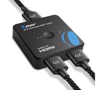 OREI 4K HDMI Splitter 1x2 - Duplicate/Mirror Display, Full HD 1080P, 4K@30Hz, USB Powered (HDMI Switcher, Bi-Directional Switch)