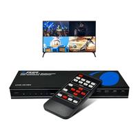 OREI 4K UHD-401MV Multi-HDMI Viewer 4 in 1 Output 4 Port Switch Seamless Infrared Remote Control Support 4K@60Hz 1080P for PS4/PC/DVD/Security Camera, HDMI Switch