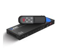 OREI 8K 4×1 HDMI 2.1 Switch - 8K@60 Hz/4K@120 Hz HDR10+/Dolby Vision Pass-Through, HDCP 2.3, Optical & RCA L/R Audio Extractor, IR Remote Control, Metal - 4-Input HDMI Switch