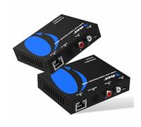 OREI Audio Over Cat6 Extender 990ft Coxial 5.1, PoC, Two-Way IR, DTS, LPCM | Coax to Toslink, Analog Audio Extender - Audio Balun over Cat6, Built-in DAC, Dolby Digital Plus, 24-bit/192kHz audio