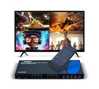 OREI Quad Multi HDMI Viewer 4 in 2 Out, HDMI Matrix Switcher 4 Ports Seamless Switching and IR Remote Supports 4K PIP PS5/PC/DVD/Security Camera, HDMI Switch RS-232 Optical Out - HDS-402MV