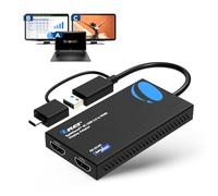 OREI SplitExtend 4K HDMI Splitter Extended Display for Dual Monitor - Multi-Monitor Display 3 Separate Screens - USB A & USB-C Adapter to HDMI 2.0, 4K@60hz, DisplayLink Driver MacOS, Windows