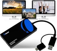 OREI SplitExtend HDMI Splitter Extended Display for Dual Monitor - Multi-Monitor Display 3 Separate Screens - USB A & USB-C Adapter to HDMI 2.0, 4K@30Hz Output 1, 1080p Output 2 for Windows, Mac OS G