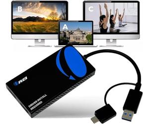 OREI SplitExtend HDMI Splitter Extended Display for Dual Monitor - Multi-Monitor Display 3 Separate Screens - USB A & USB-C Adapter to HDMI 2.0, 4K@30Hz Output 1, 1080p Output 2 for Windows, Mac OS G