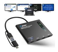 OREI SplitExtend HDMI Splitter, Extended Display for Quad Monitor, Multi Monitor Display, 5 Separate Screens, USB-C Adapter to HDMI 2.0, 4K@30Hz Outputs, Windows and Mac Compatible