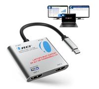 OREI SplitExtend HDMI Splitter Extended Display for Windows Only Dual Monitor - Multi-Monitor Display 3 Separate Screens - USB-C Adapter to HDMI 2.0, 4K@30Hz Outputs - 100W PD and USB 2.0 Input
