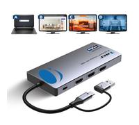 OREI SplitXtend USB C Docking Station Triple Monitor with 3xHDMI Ports, Thunderbolt 4 Dock, HDMI DisplayPort Hub, Dual Monitor HDMI Adapter Extend, USB C Splitter, 100W PD, SD Card Reader, 4K Output