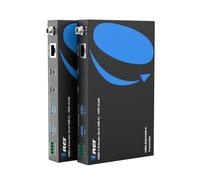 OREI USB 3.2 Over Ethernet HDbaseT Cat6 Extender LAN Upto 330 Feet - Dual Host Extends 2X USB-C/ 2X USB-A Signal Over LAN Ethernet - RS-232, PoC, Supports All Operating System