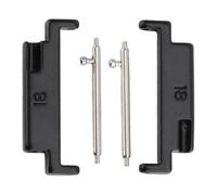 Oreilet 1 Pair Metal Watch Band Adapter, Watchband Watch Strap Connector Adapter, Stainless Steel Connection Adapter Universal for 18mm to 22mm Watch (Black)