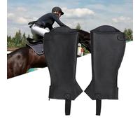 Oreilet 1 Pair New Equestrian Half Chaps, Premium Cow Leather Comfortable Zip Up Unisex Adult Half Chaps for Horse Riding Body Protector