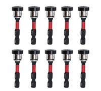 Oreilet 10 Pcs Magnetic Drywall Screw Setter Bits, Positioning Screwdriver Bits with Removable Aluminum Collar, PH2 Adjustable Depth Locating Batch Head Drilling Tools