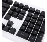 Oreilet 108 Key German Keyboard Keycaps, Half Clear Low Profile Custom Keycaps Set, Minimalist Translucent Mechanical Key Caps Keyboard for 61 64 68 84 87 96 98 100 104 108 Keyboards