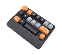 Oreilet 15 Key Mechanical Gaming Keyboard, Wireless RGB Numeric Keyboard with Joystick Knob Control, Hot Swappable Macro Programmable Numpad Keypad for Office Work (Yellow Black Blue)