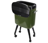 Oreilet 15L Kitchen Trash Can with Wheels, Tall Rolling Garbage Can, Slim Narrow Trash Bin Waste Basket for Bathroom, Bedroom, Living Room, Office (Green)