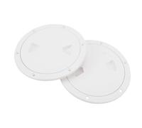 Oreilet 2PCS 6 Inch Boat Hatch, Boat Round Inspection Deck Plate Hatch with Detachable Cover, RV Access Port Deck Plate Water Tight for Kayak Yacht Marine Outdoor (White)