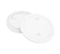 Oreilet 2PCS 8 Inch Boat Hatch, Antislip Boat Round Sealing Inspection Deck Plate Hatch with Detachable Cover, RV Access Port Water Tight for Kayak Yacht Marine Outdoor (White)