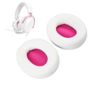 Oreilet 2Pcs Ear Pads for ATH M50X M40X M30X M50 Headphone, Thicken Protein Leather Earpads Cushions with Comfortable Noise Insulation Memory Foam (White Pink with Cat Ears Decor)