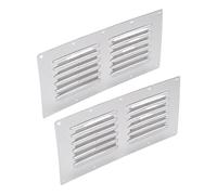 Oreilet 2PCS Louvered Vent Air Grill Cover, 316 Stainless Steel Rectangular Air Panel, Mirror Polished Surface for Ships Yachts RVs Wall Ceiling Duct Vents