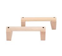 Oreilet 2Pcs Parallettes Push Up Bar, Wooden Parallettes Handle Stands Grip Body Strength Training, Push Up Stand with Anti Slip Pad, Balance Beam Exercise for Men Strength Training (25cm)