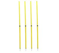 Oreilet 4PCS 59in Soccer Agility Training Poles, Sports Speed Training Sticks, Overstriking Flexible Layout Football Practice Equipment Accessories for Basketball Dog Horse (Yellow)