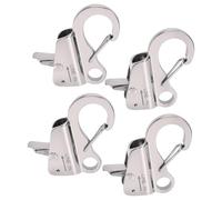 Oreilet 4pcs Stainless Steel Boat Fender Clips, Quick Release Boat Bumper Clips Adjustable Rail Bumper Hanger Sliding Hook for 3/8-5/8 Inch Ropes Docking Fastening Fender Lines (Silver)