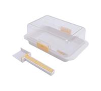 Oreilet Airtight Butter Dish with Lid, Butter Keeper Holder Tray Container, 500g Capacity Cheese Stick Holder with Cutting Tool, for Countertop and Refrigerator Door Shelf
