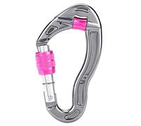 Oreilet , Aluminum Alloy 25KN Screw Locking Hook with Pulley for Climbing, Mountaineering, Outdoor Exploring, Engineer Protection (Red)