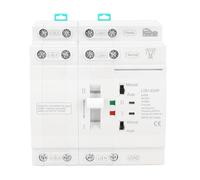 Oreilet ATS Dual Power Automatic Transfer Switch, 4P 63A Mains to Motor Uninterrupted Millisecond Level Power Din Rail Mini ATS, Double Electrical Selector Switch, 50/60 Hz