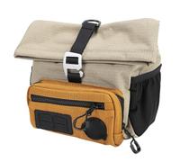 Oreilet Bike Handlebar Bag for Folding Bike, Front Handlebar Bag and Shoulder, Frame Front Pouch Commuter (Khaki)