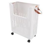 Oreilet Collapsible Rolling Laundry Basket, Foldable Plastic Dirty Clothes Hamper, Laundry Hamper Cart with Wheels and Handle, Space Saving for Room, Bedroom, Dorm