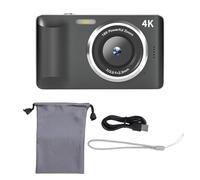 Oreilet Digital Camera, 64MP 4K CCD Vlog Camera with 2.8 Inch HD Screen for Photography, 18x Zoom, 1200mAh Battery, Auto Focus, Supports Up to 256GB Small Memory Card (Dark Grey)