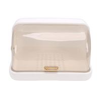 Oreilet Dish Drying Box, Large Capacity Space Saving Dust Proof Plastic Dish Drainer Rack with Lid for Kitchen Countertop Sink Cabinet Storage (L White)