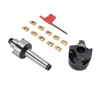 Oreilet Face End Mill Set, MT2 FMB22 Holder Extension, 400R 50-22 Face End Mill Cutter with 10pcs APMT1604 CNC Carbide Inserts and T15 Wrench, for Machining Workpiece on Milling Machine