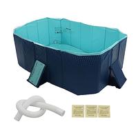 Oreilet Foldable Swimming Pool, Rectangle Non Inflatable Large Folding Pools, Collapsible Summer Water Party Family Adult Portable Pet Dog Pool for Outdoor Garden Backyard (1.6m/63in)