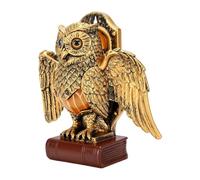 Oreilet Gilded Owl Night Light, Antique Resin Book Design